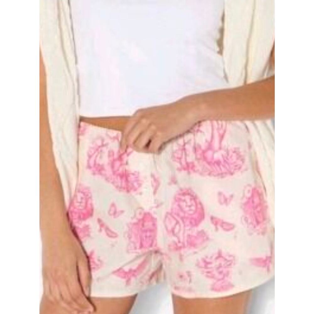Wicked-Women's Pink Toile Print Sleep Shorts 0035 0036